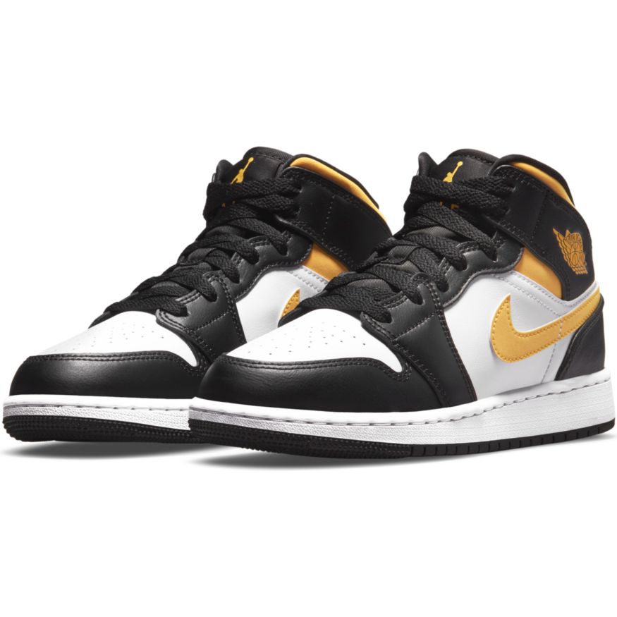 Big Kids' Air Jordan 1 Mid "Black University Gold"