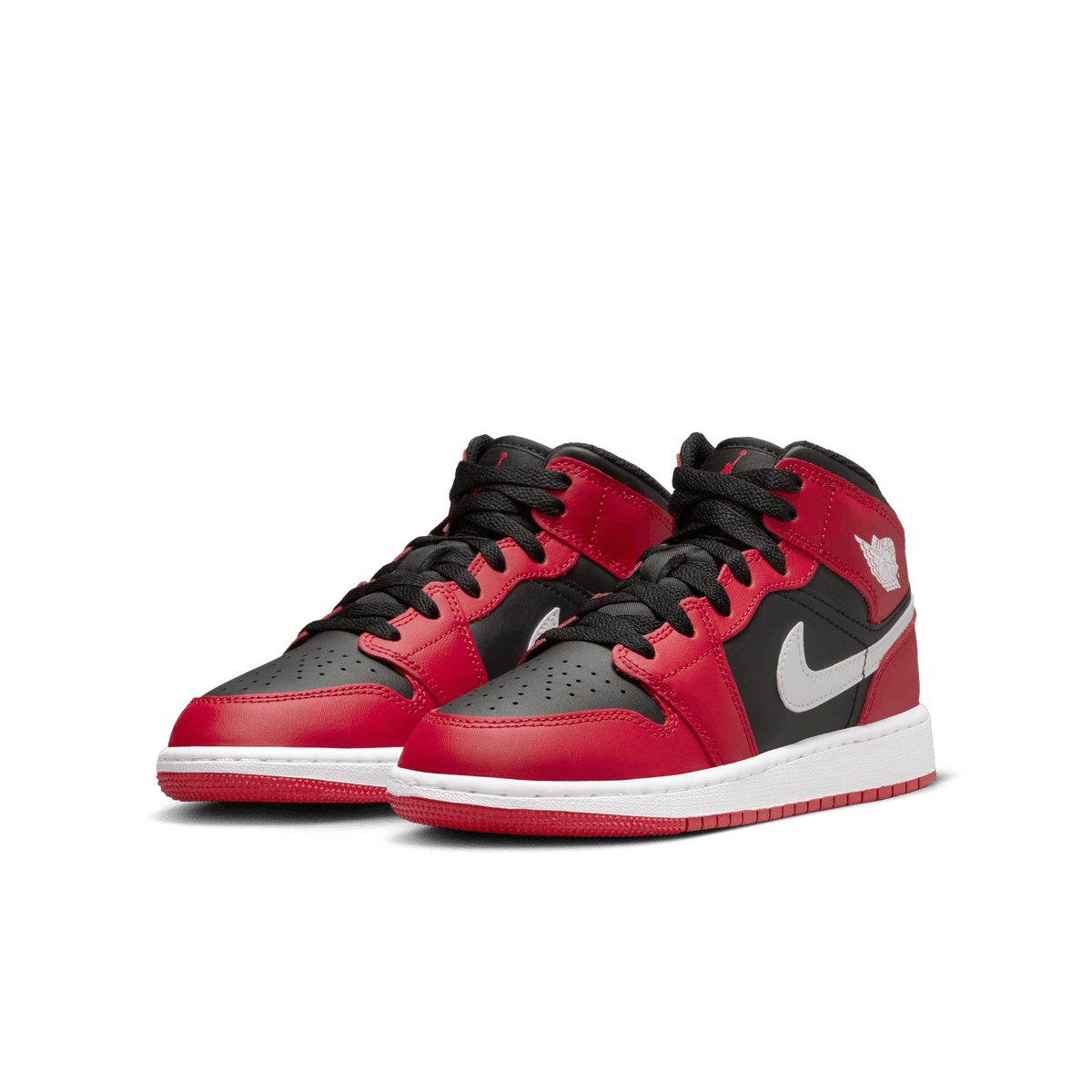 Big Kids' Air Jordan 1 Mid "Gym Red Black White"
