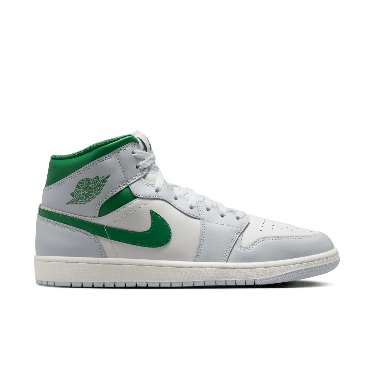Men's Air Jordan 1 Mid "Summit White Lucky Green"