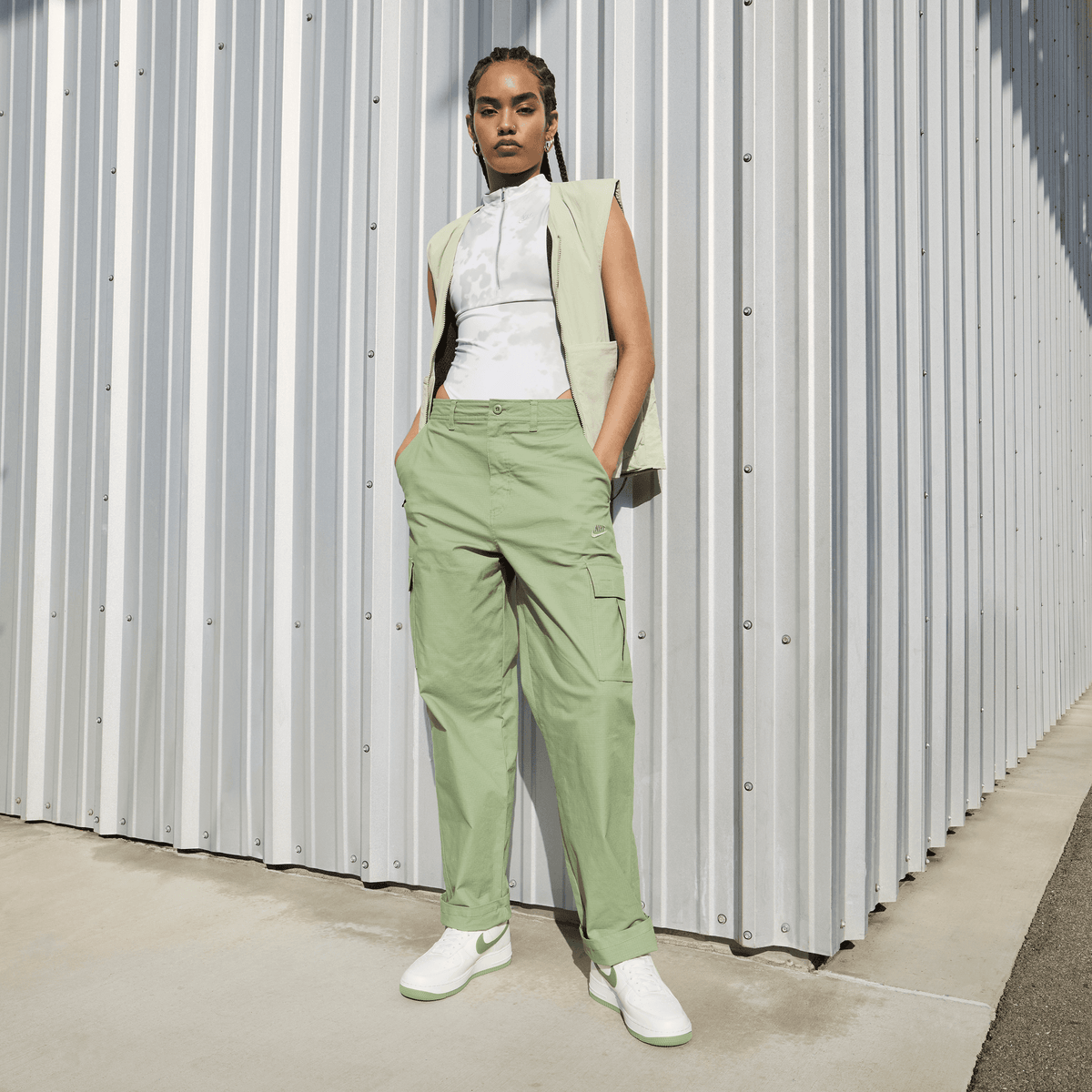 Women's Nike Air Force 1 '07  Next Nature "Sail Oil Green"