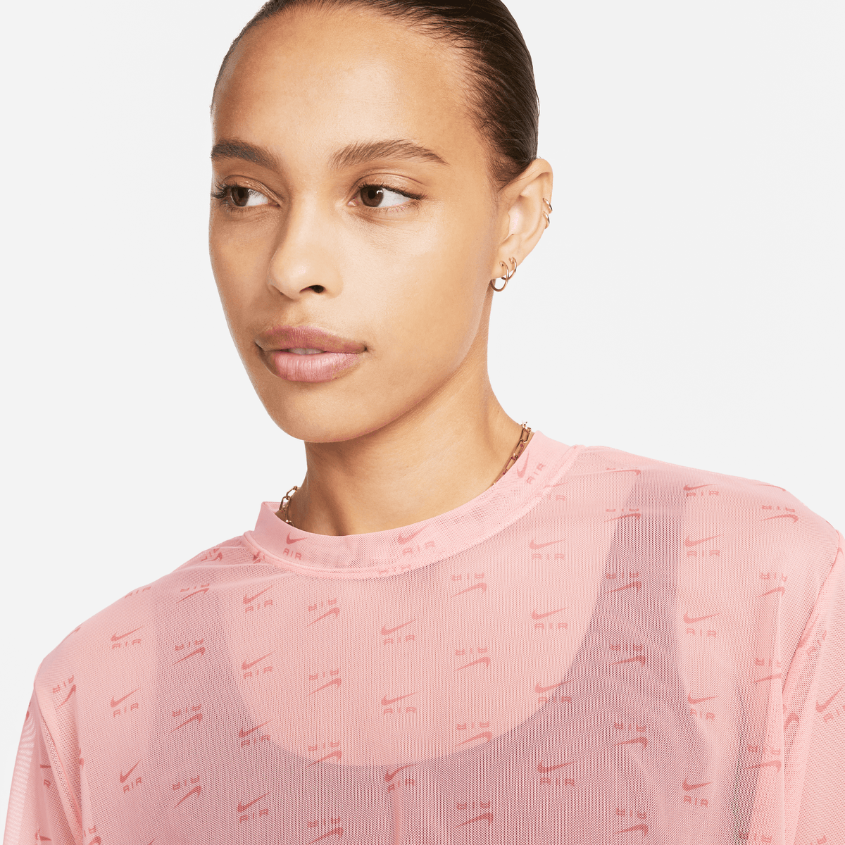 Women's Nike Air Printed Mesh Short-Sleeve Crop Top