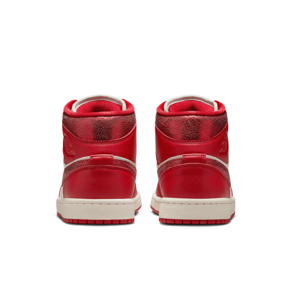 Women's Air Jordan 1 Mid SE "Red Cracked Leather"
