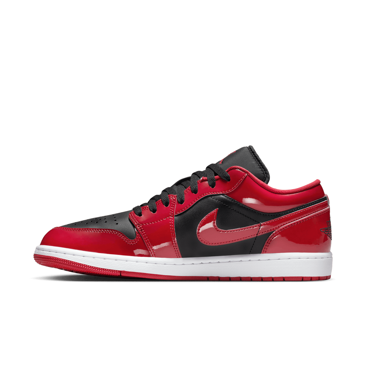 Men's Air Jordan 1 Low SE Shoes "Patent Varsity Red Black"