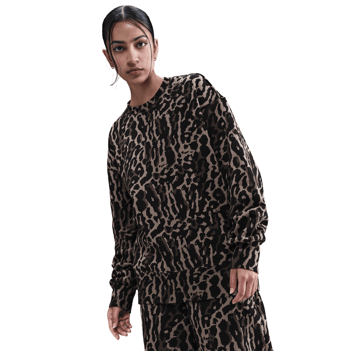 Women's Nike Sportswear Phoenix Fleece Oversized Printed Crew-Neck Sweatshirt