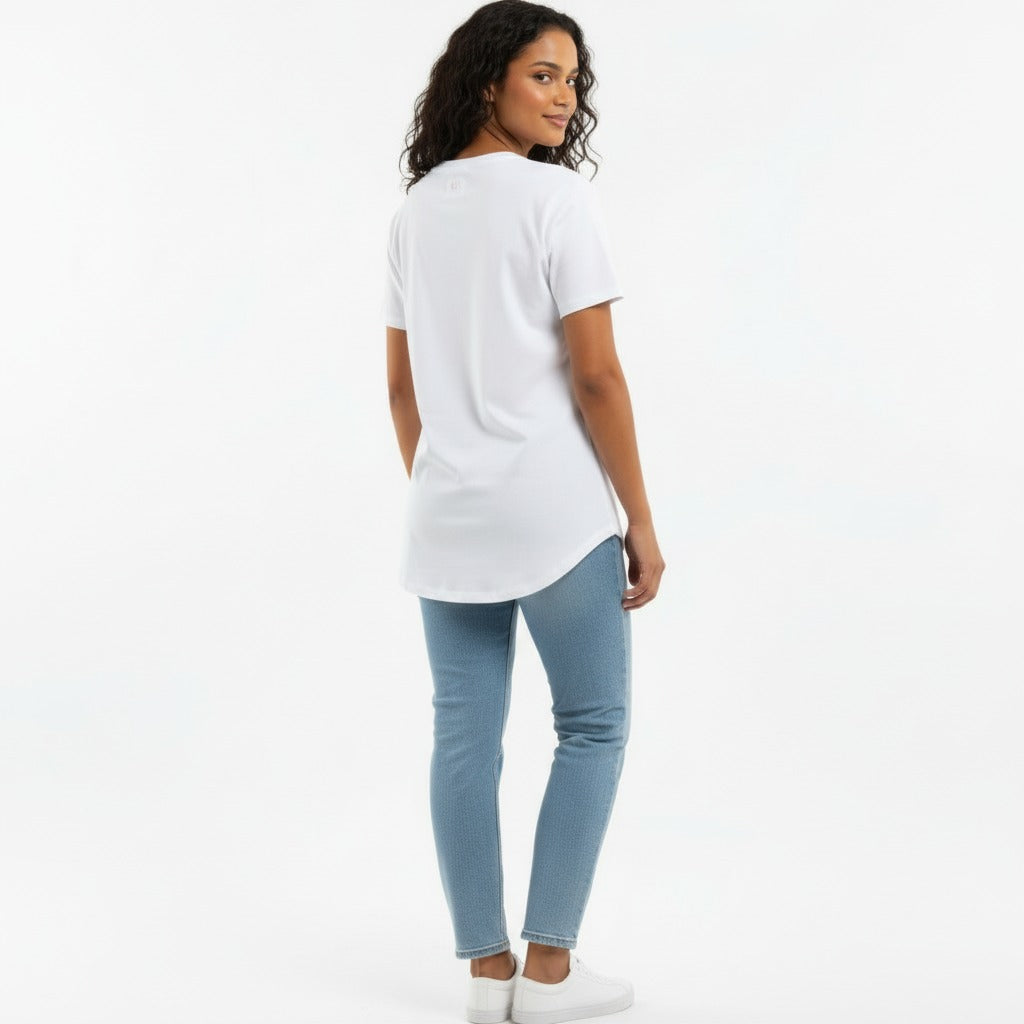 The Closet Inc Women T-Shirt White With Pink C
