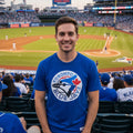 Men's Mitchell And Ness MLB Toronto Blue Jays Half And Half Tee