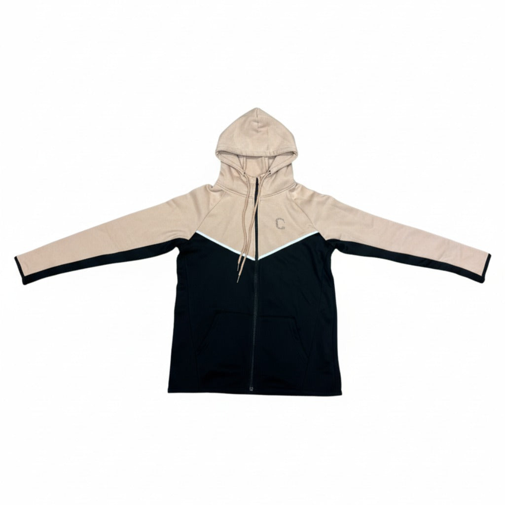 Women's TCI Tech Fleece Zip Hoodie (Sand/Black)