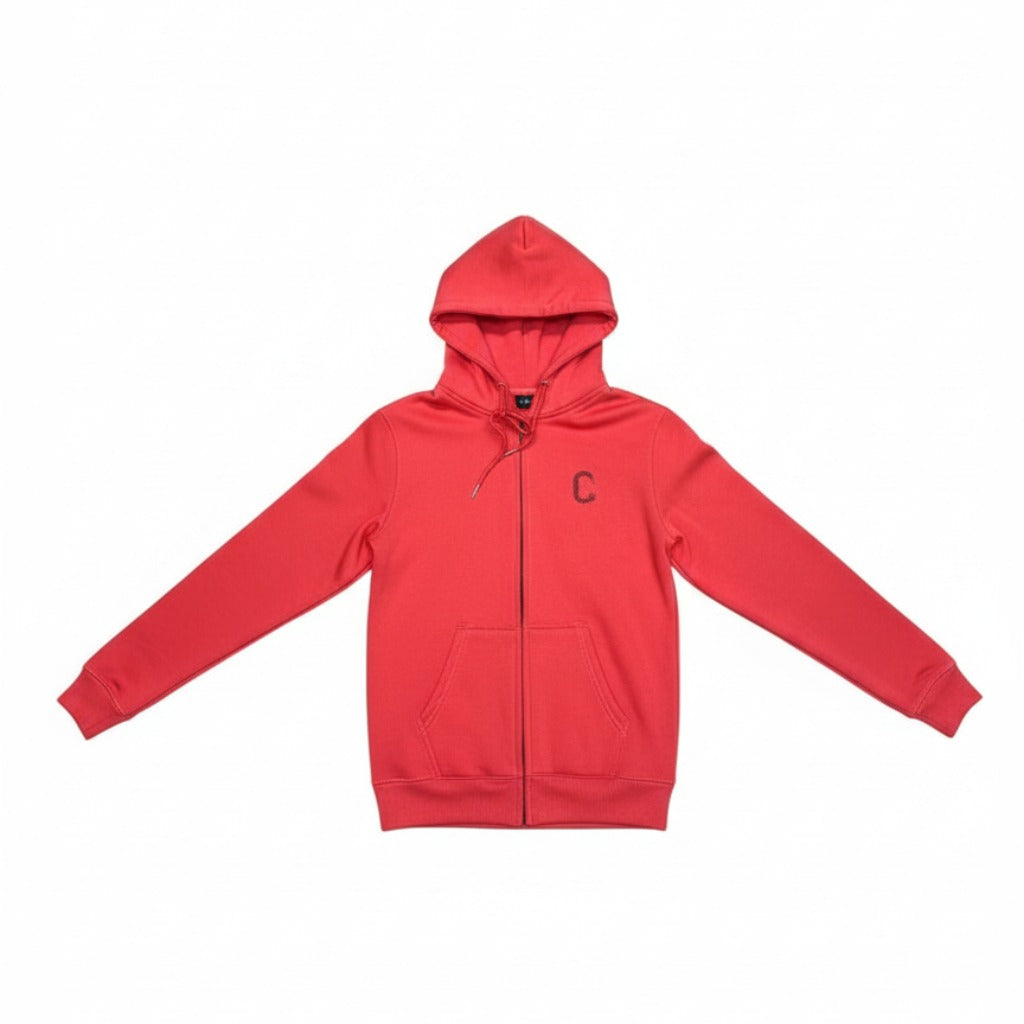 The Closet Inc Womens Fleece Zipper Rose With Black "C"