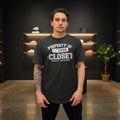 Men's The Closet Inc. Curved Hem T-Shirts-Charcoal "Property Of"
