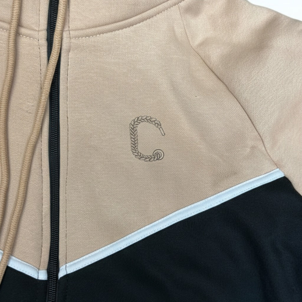 Women's TCI Tech Fleece Zip Hoodie (Sand/Black)