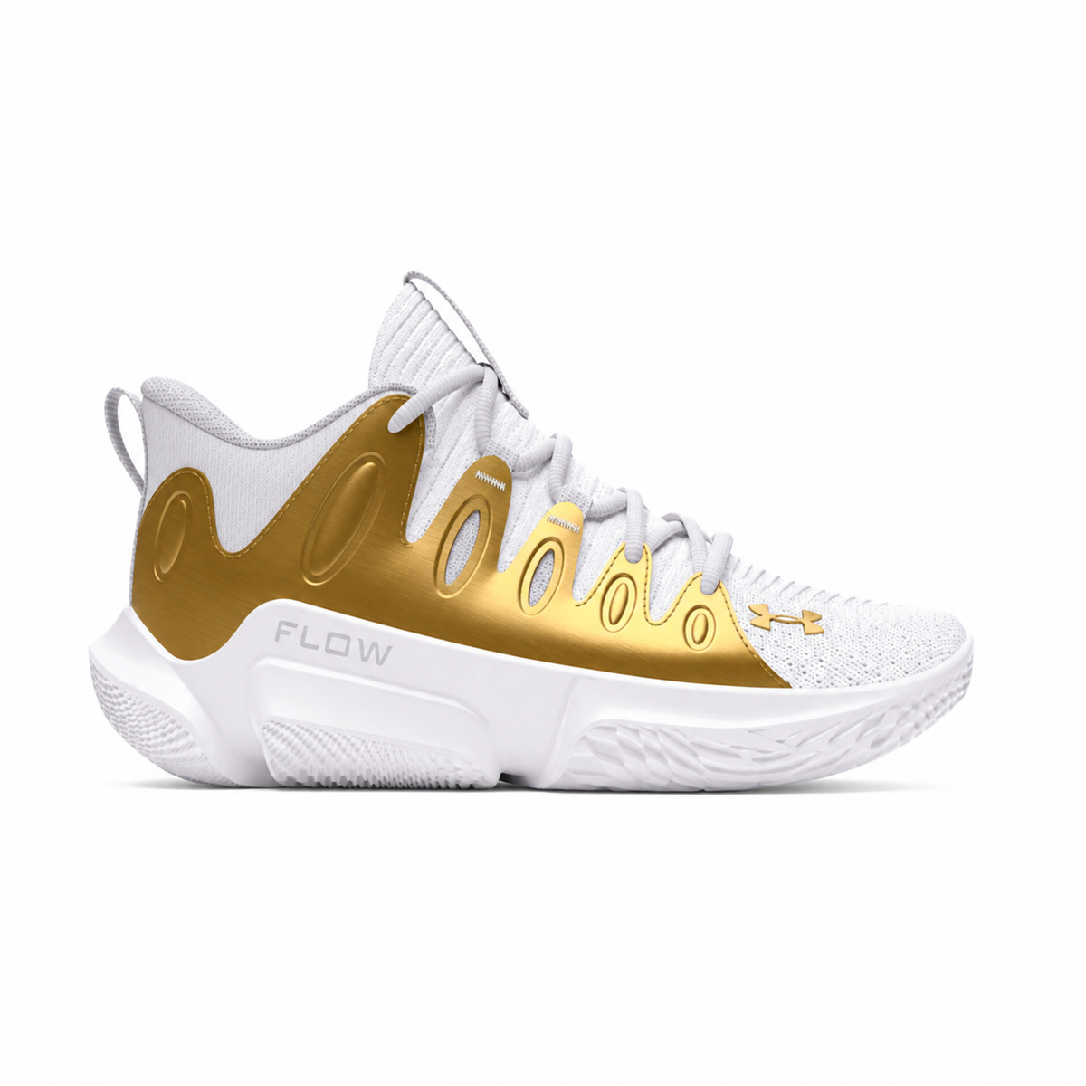 Women's Under Armour Flow Breakthru 4 Basketball "White Metallic Gold"