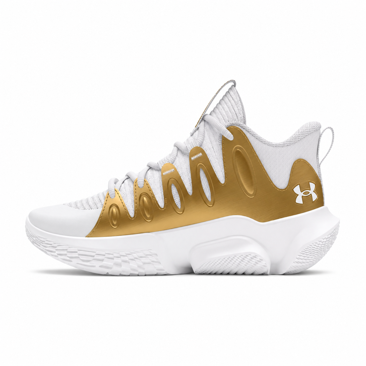 Women's Under Armour Flow Breakthru 4 Basketball "White Metallic Gold"