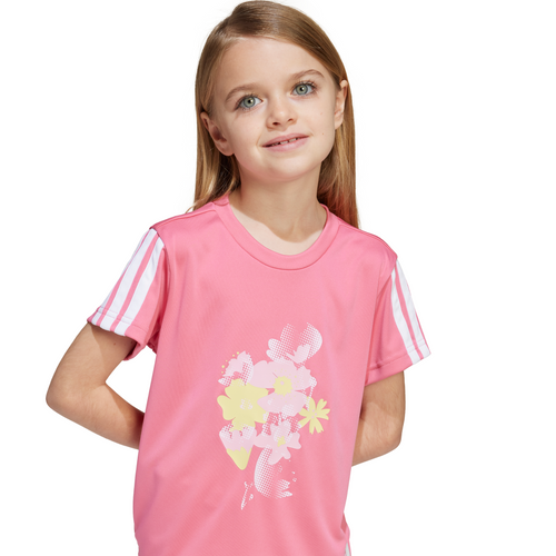 Big Kids' Adidas Train Essential Flower Print T-Shirt