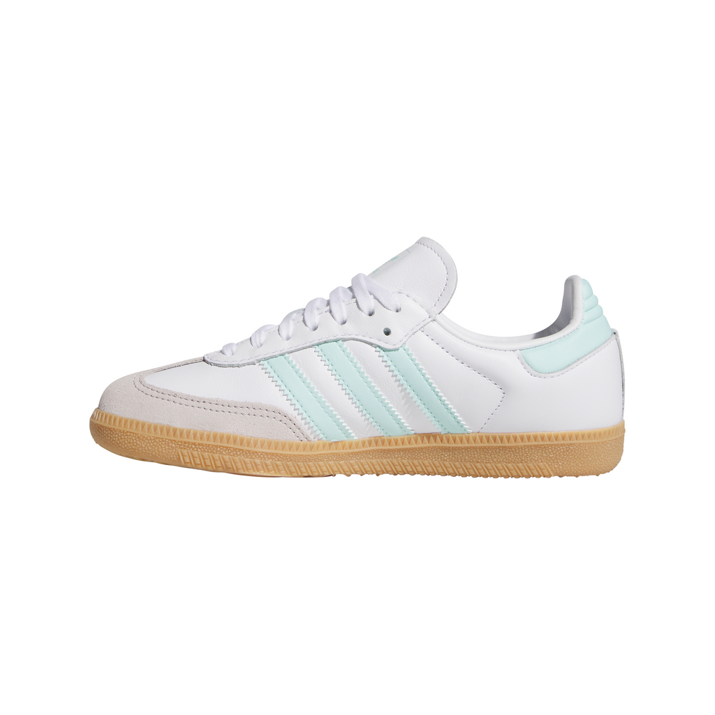 Big Kids' Adidas Samba OG J "White Semi Flash Aqua"