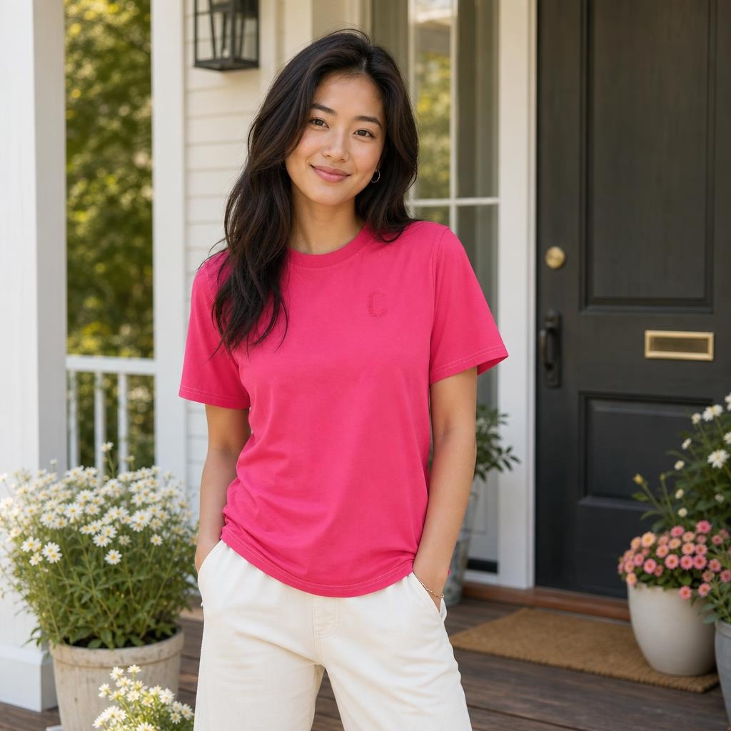 The Closet Inc Women T-Shirt “ Rose With Clear C