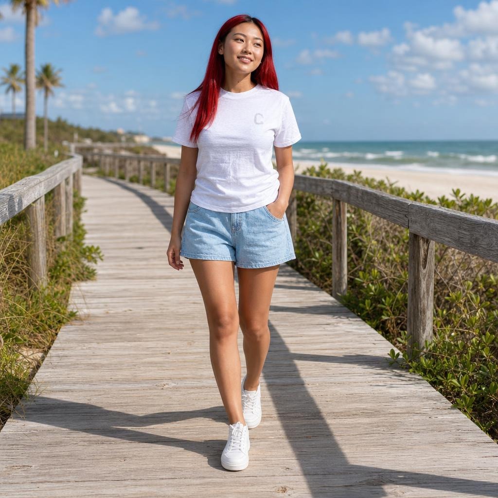 TCI Women's White Tee Curved (SLV)