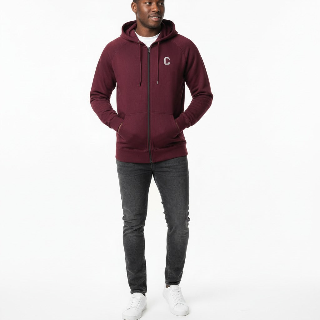 Men's The Closet Inc. Zip Fleece Top (Burgundy)