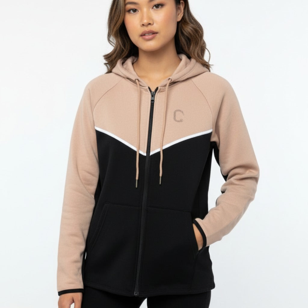 Women's TCI Tech Fleece Zip Hoodie (Sand/Black)