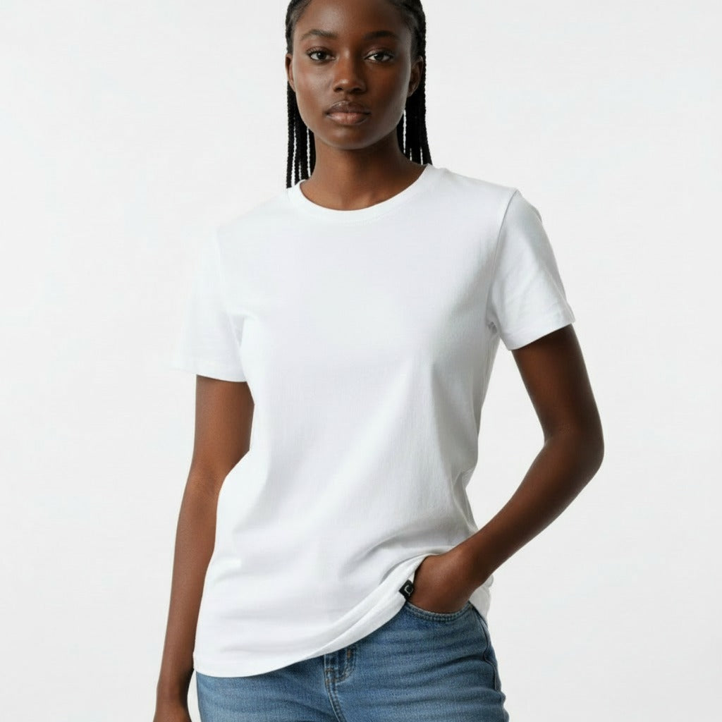 TCI Women's Plain White Tee Basic