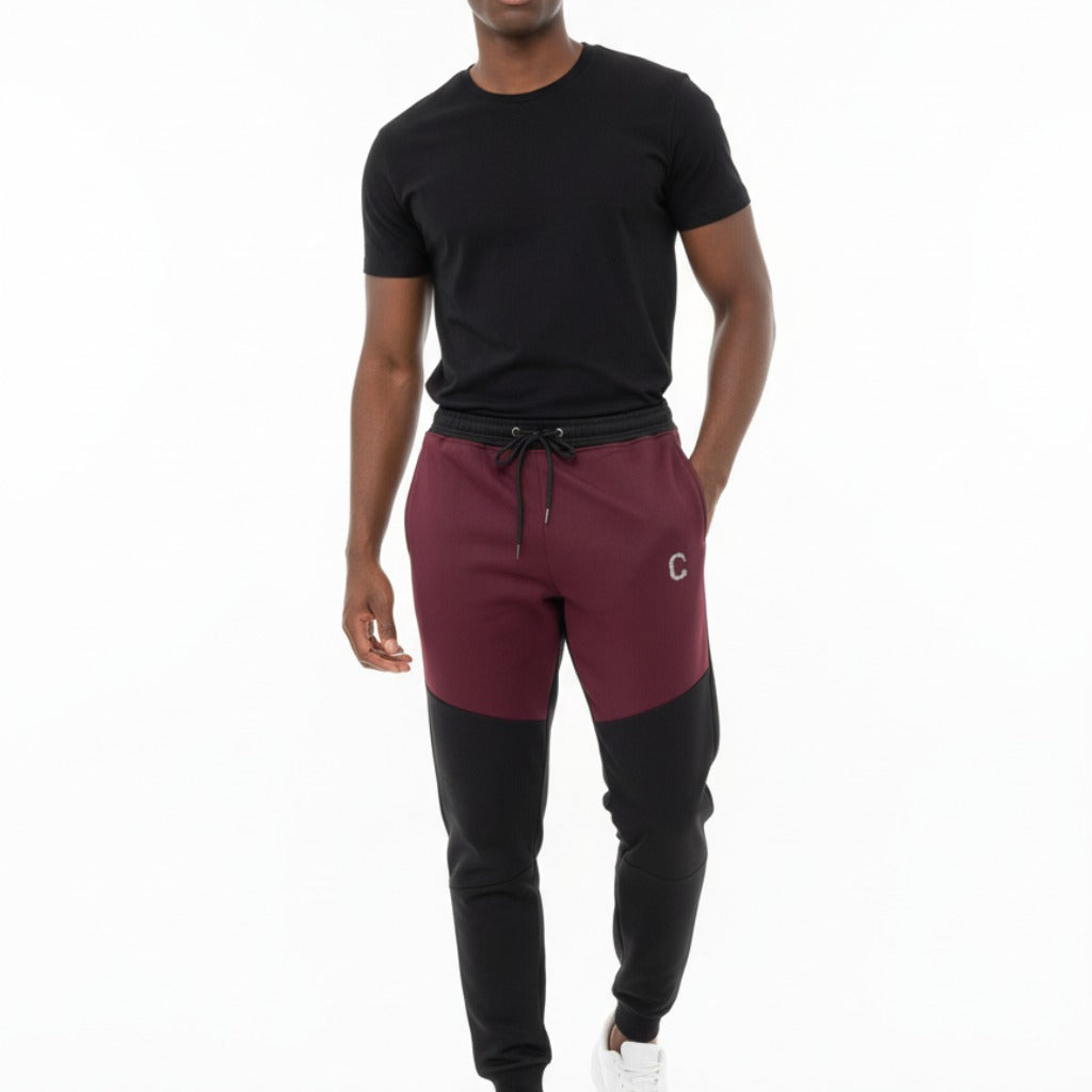 Men's The Closet Inc. Tech Fleece Zip Pants (Black/Burgundy)