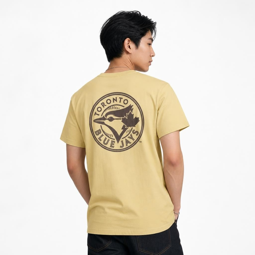 Men's Mitchell and Ness MLB Toronto Blue Jays Current Cream Core Tee