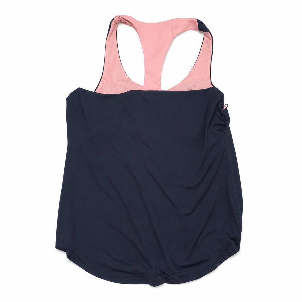Women's Closet Inc Built In Bra Tank Top Black/Pink