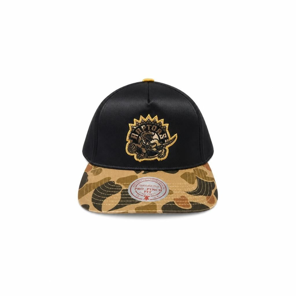 Mitchell And Ness NBA Raptors Black Satin Camo Snapback