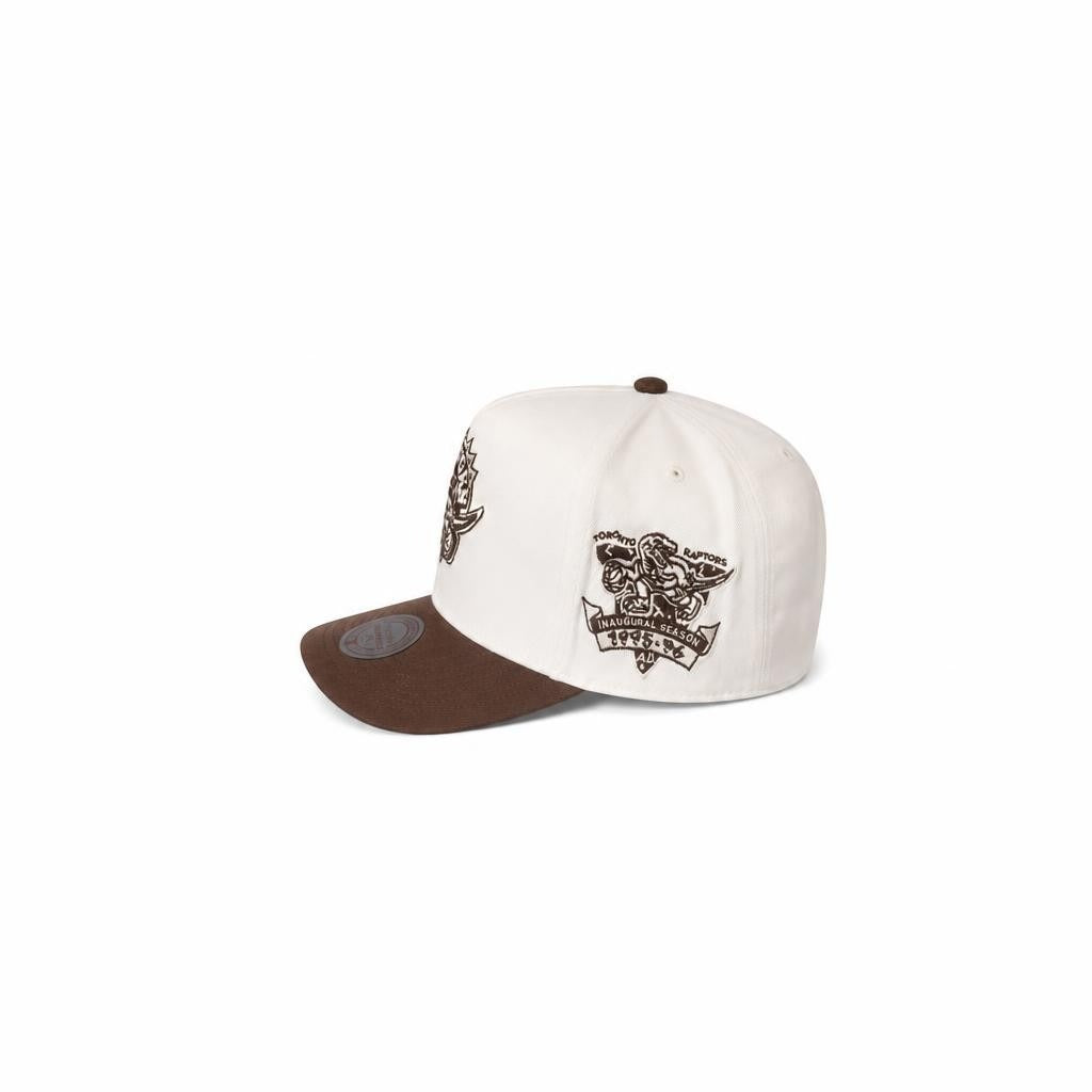 Mitchell And Ness NBA Raptors Cream And Brown Snapback
