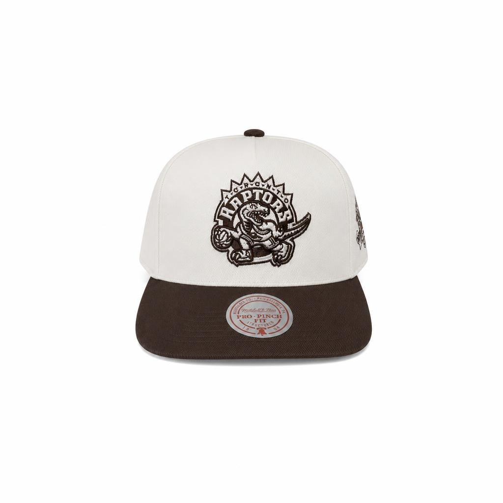 Mitchell And Ness NBA Raptors Cream And Brown Snapback
