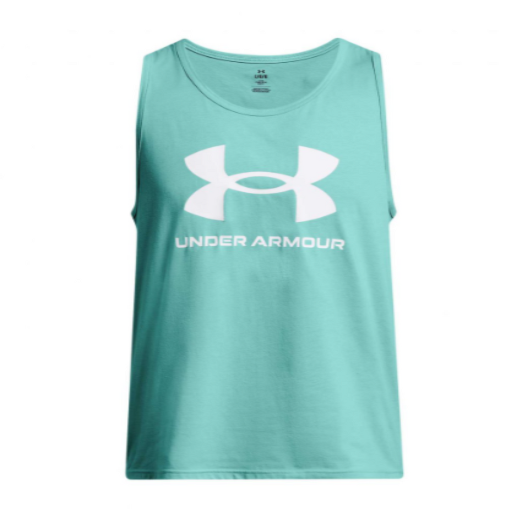Men's Under Armour Sportstyle Logo Tank "Teal Green/White"