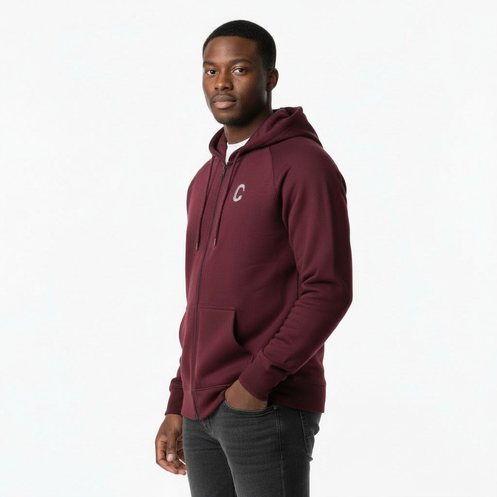 Men's The Closet Inc. Zip Fleece Top (Burgundy)