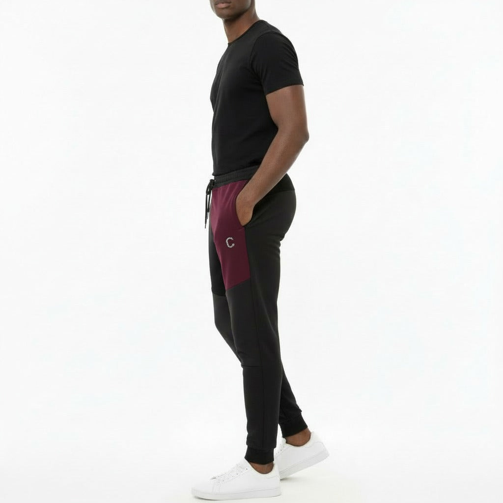 Men's The Closet Inc. Tech Fleece Zip Pants (Black/Burgundy)