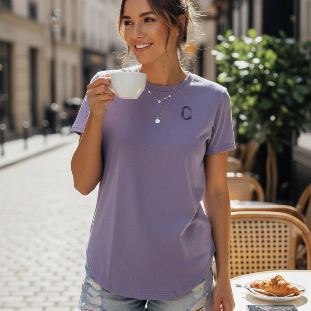 Women's The Closet Inc T-Shirt - Orchid With Black C