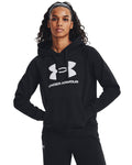 Women's Under Armour Rival Fleece Big Logo Hoodie "Black White"