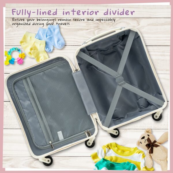 Luggage Set 5 Piece Suitcase Set 16’’ Carry on Hardside Spinner Toddler Luggage Travel Rolling Luggage Girls Boys 3